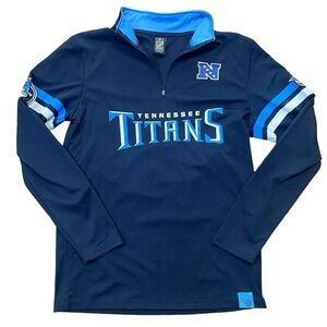 NFL Team Apparel Tennessee Titans Football Blue Quarter Zip Pullover Size Small